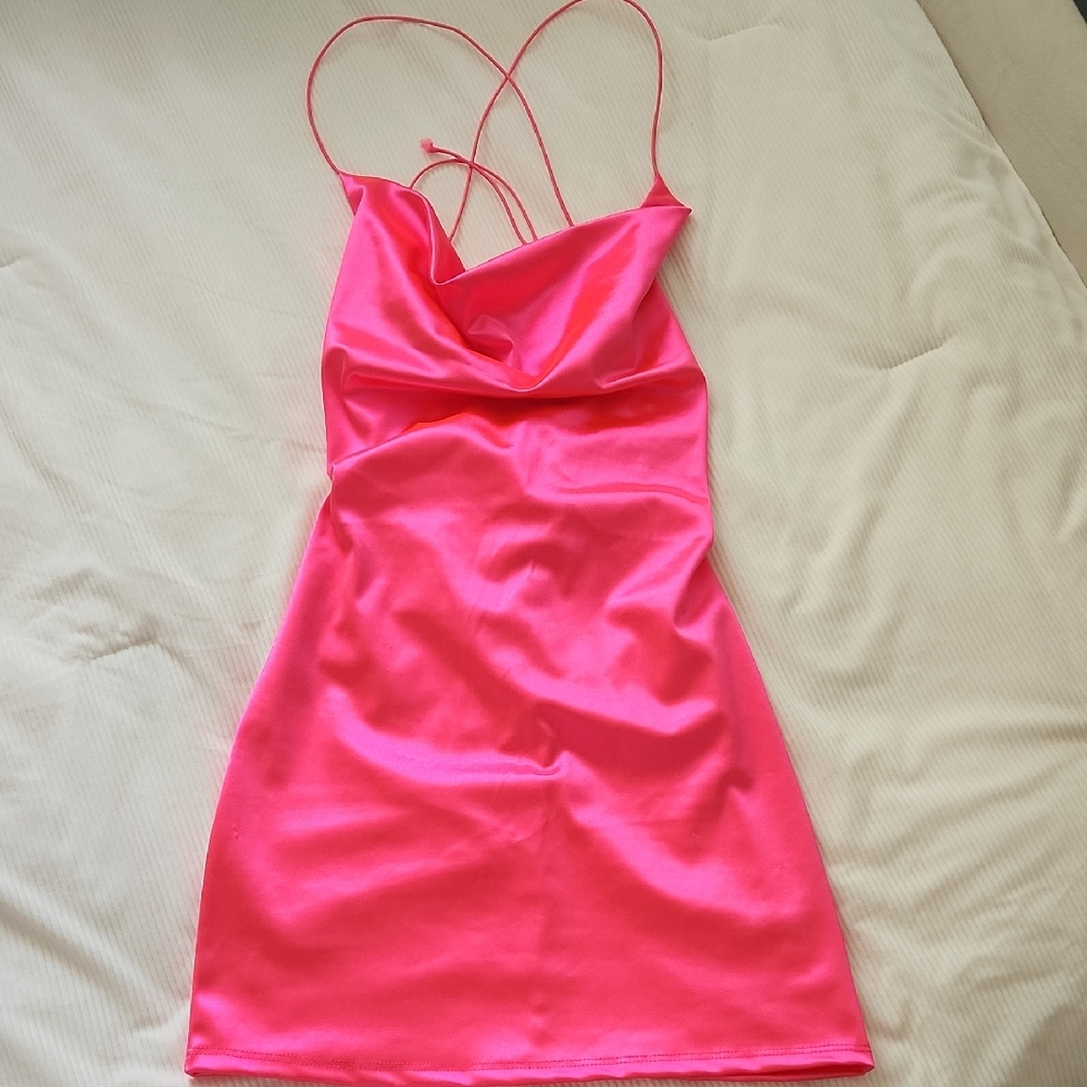 Hot Miami Styles Vibrant Pink Mini Dress